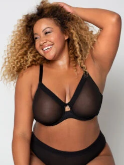 Curvy Couture Sheer Mesh Bra
