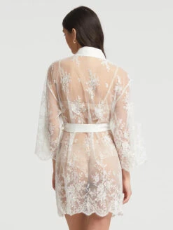 Rya Collection Darling Short Robe 5 Rya Collection Darling Short Robe -Chantelle Sales Store 197 X RyaCollectionDarlingShortRobeIvoryBackEdited