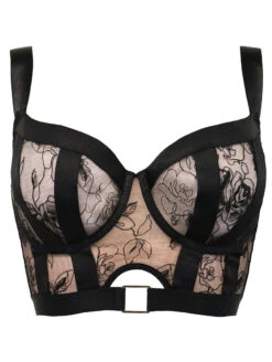 Pour Moi India Embroidery Underwire Bustier 12 Pour Moi India Embroidery Underwire Bustier -Chantelle Sales Store 20339PourMoiIndiaUWBustierBlackCosmeticFrontEditedCutOut