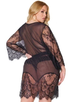 Coquette Lace Short Robe 8 Coquette Lace Short Robe -Chantelle Sales Store 22309XLaceShortRobeBackPlus