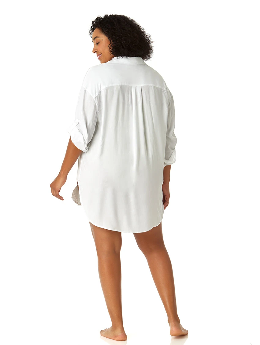 Anne Cole Boyfriend Plus Size Swim Cover Up 2 Anne Cole Boyfriend Plus Size Swim Cover Up - Image 2