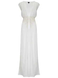 Pour Moi Crochet Maxi Wrap 8 Pour Moi Crochet Maxi Wrap -Chantelle Sales Store 26839CrochetSleevelessMaxiDusterWhiteFrontEditedCutOut