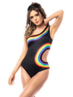Mapale Asymmetrical Pride Bodysuit 15 Mapale Asymmetrical Pride Bodysuit -Chantelle Sales Store 2718XOneShoulderPrideTeddyFrontEdited