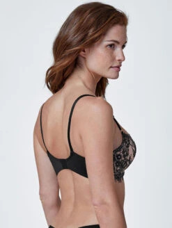 Skarlett Blue Entice Lace Balconette Bra 6 Skarlett Blue Entice Lace Balconette Bra -Chantelle Sales Store 324143LaceBalconetteBraBlackNylonSide