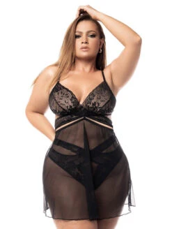 Mapale 3 In 1 Babydoll 13 Mapale 3 In 1 Babydoll -Chantelle Sales Store 7489X2in1Babydoll2PieceSetBlackFrontEditedPlus