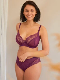 Panache Ana Plunge Bra 8 Panache Ana Plunge Bra -Chantelle Sales Store 9396AnaPlungeBra9395AnaBriefDamsonFrontLifestyle2