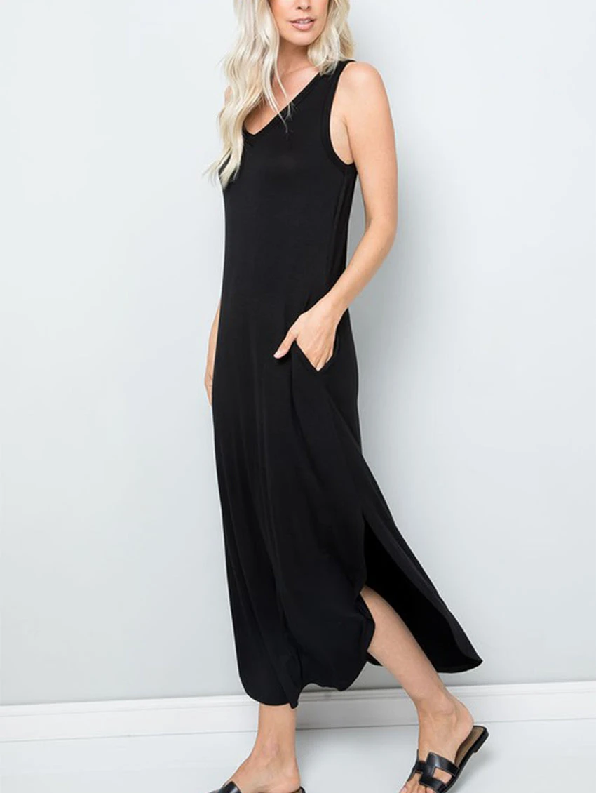 Caroline V-Neck Tank Dress 2 Caroline V-Neck Tank Dress - Image 2