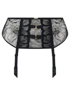 Chantelle Fleurs Garter Belt 5 Chantelle Fleurs Garter Belt -Chantelle Sales Store ChantelleFleursGarterBeltBlack12M7Flat