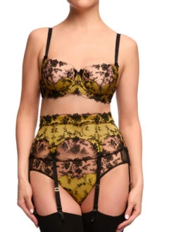 Dita Von Teese Victresse Balconette Bra 7 Dita Von Teese Victresse Balconette Bra -Chantelle Sales Store DitaVonTeeseVictresseFullSetFrontEditedBlackChartreuse