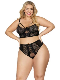 Dreamgirl Lace Up Bralette Set 6 Dreamgirl Lace Up Bralette Set -Chantelle Sales Store DreamgirlLaceUpBraletteSetBlack12163XFrontPlus