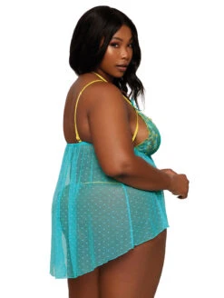 Dreamgirl Mesh Babydoll 6 Dreamgirl Mesh Babydoll -Chantelle Sales Store DreamgirlMeshBabydoll12972XOceanBluePlusSide