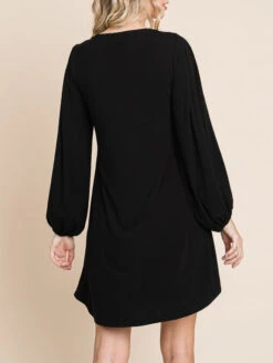 Emerald Hattie V-Neck Lace Dress 13 Emerald Hattie V-Neck Lace Dress -Chantelle Sales Store ETK 8884HattieVNeckLaceDressBlackBackEdit