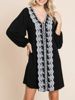 Emerald Hattie V-Neck Lace Dress