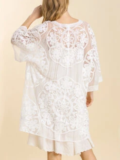 Etta Floral Lace Cover Up 10 Etta Floral Lace Cover Up -Chantelle Sales Store EttaFloralLaceCoverUpCreamC1136Back