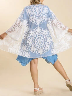 Etta Floral Lace Cover Up 13 Etta Floral Lace Cover Up -Chantelle Sales Store EttaFloralLaceCoverUpCreamC1136BackPlus