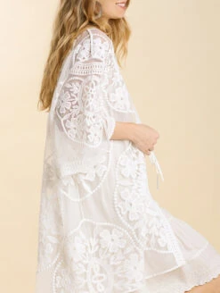 Etta Floral Lace Cover Up 9 Etta Floral Lace Cover Up -Chantelle Sales Store EttaFloralLaceCoverUpCreamC1136Side