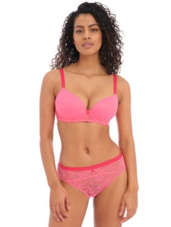 Freya Offbeat Plunge Moulded Bra 5 Freya Offbeat Plunge Moulded Bra -Chantelle Sales Store FreyaOffbeatMouldedPlungePinkAA5450FullSet