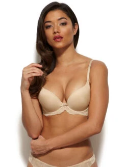 Gossard Superboost Plunge Bra 6 Gossard Superboost Plunge Bra -Chantelle Sales Store GossardSuperboostLacePlungeBraSand7705Front