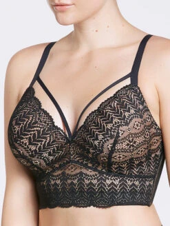 Parfait Mia Lace Bralette 7 Parfait Mia Lace Bralette -Chantelle Sales Store ParfaitMiaBlackBeigeSide