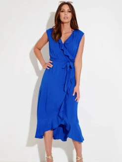 Pour Moi Wrap Beach Dress 9 Pour Moi Wrap Beach Dress -Chantelle Sales Store PourMoiMidaxiWrapBeachDressUltramarine91053Front