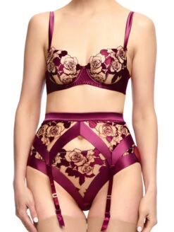 Dita Von Teese Rosabelle Garter Belt 5 Dita Von Teese Rosabelle Garter Belt -Chantelle Sales Store RosabelleDarkCherryfullbody