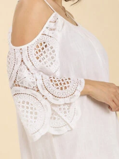 Sophie Cold Shoulder Dress 7 Sophie Cold Shoulder Dress -Chantelle Sales Store SophieColdShoulderDressOffWhiteWC3468Detail