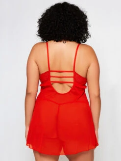 ICollection Daisy Babydoll 8 ICollection Daisy Babydoll -Chantelle Sales Store iCollectionDaisyBabydollRed8101 X BackPlus