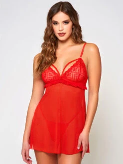ICollection Daisy Babydoll 9 ICollection Daisy Babydoll -Chantelle Sales Store iCollectionDaisyBabydollRed8101 X Front